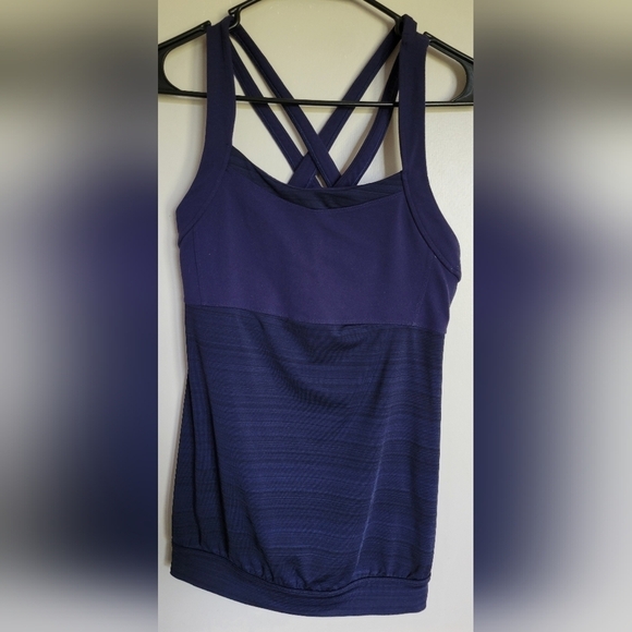 Athleta Women's Navy Criss-cross Back Tank Top Size Small - Picture 1 of 3